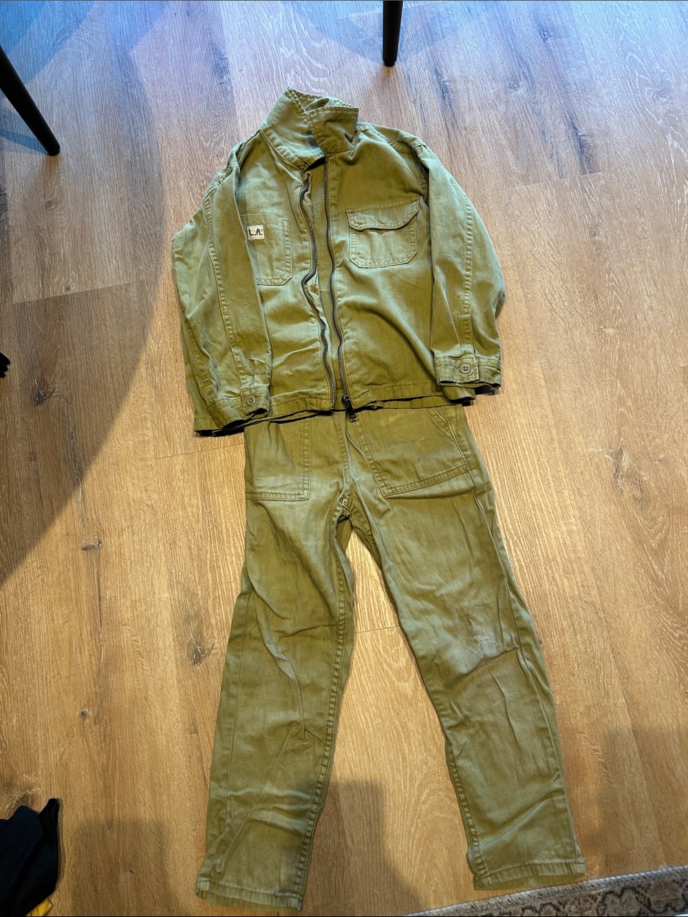 H&M Olive Green Kids Matching Jacket and Pants Set